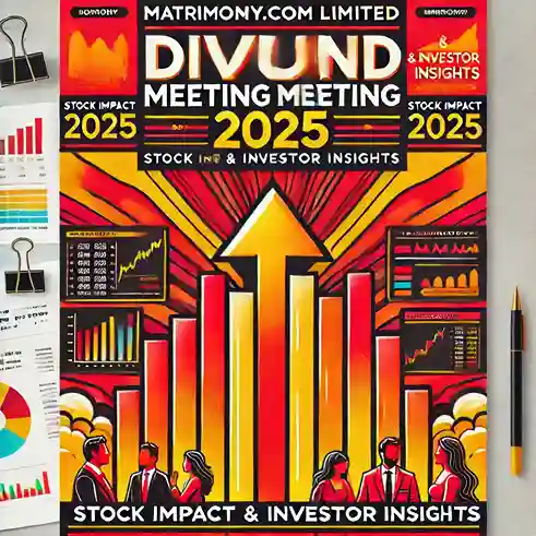Bold thumbnail for Matrimony.com Dividend Meeting 2025 with stock market theme and financial insights.
